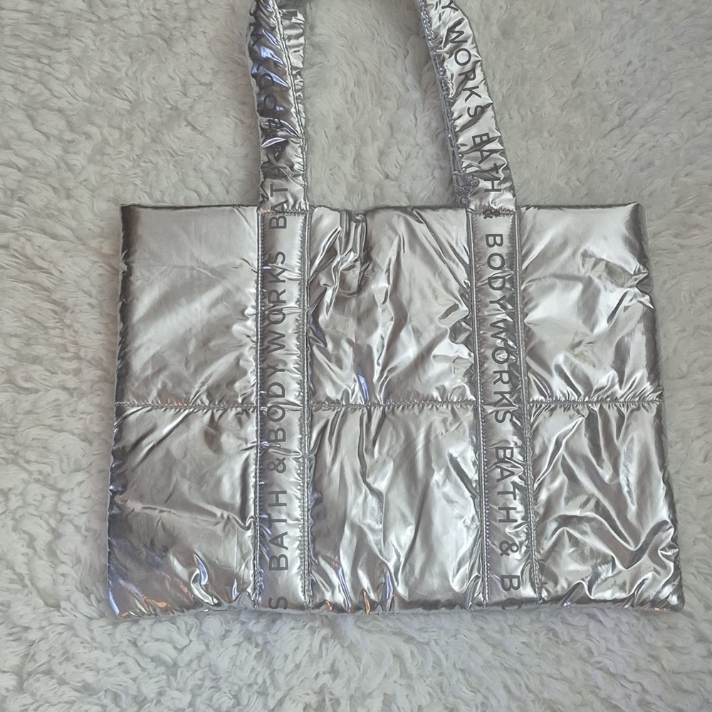 Silver Bath & Body Works Tote Bag